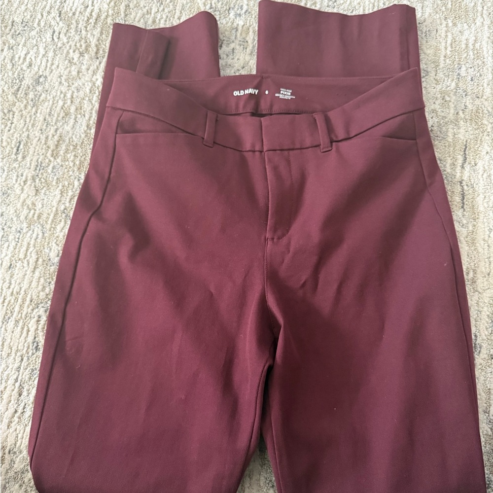 Old Navy Red Straight Leg Pants with Comfortable Waistband